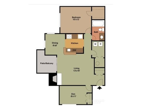 One Bedroom One Bath with Den