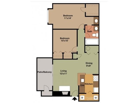 Two Bedroom One Bath